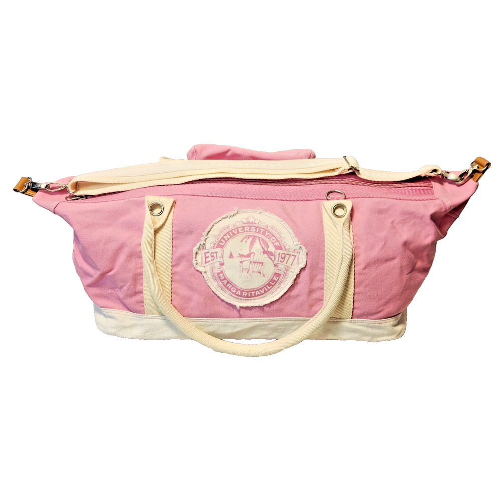 Jimmy Buffet's University of Margaritaville Large Pink Canvas Travel Duffle Bag
